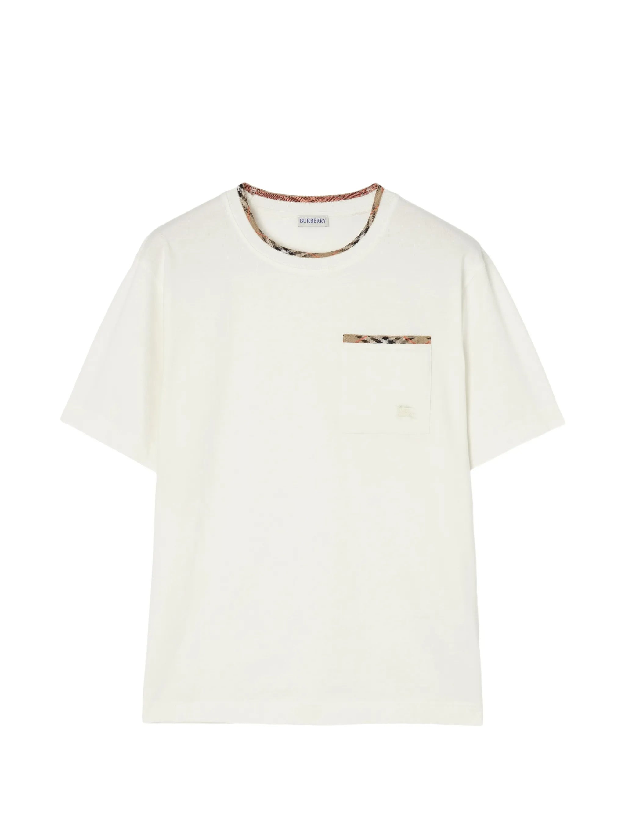 White Ryan Check-Pattern Cotton T-Shirt
