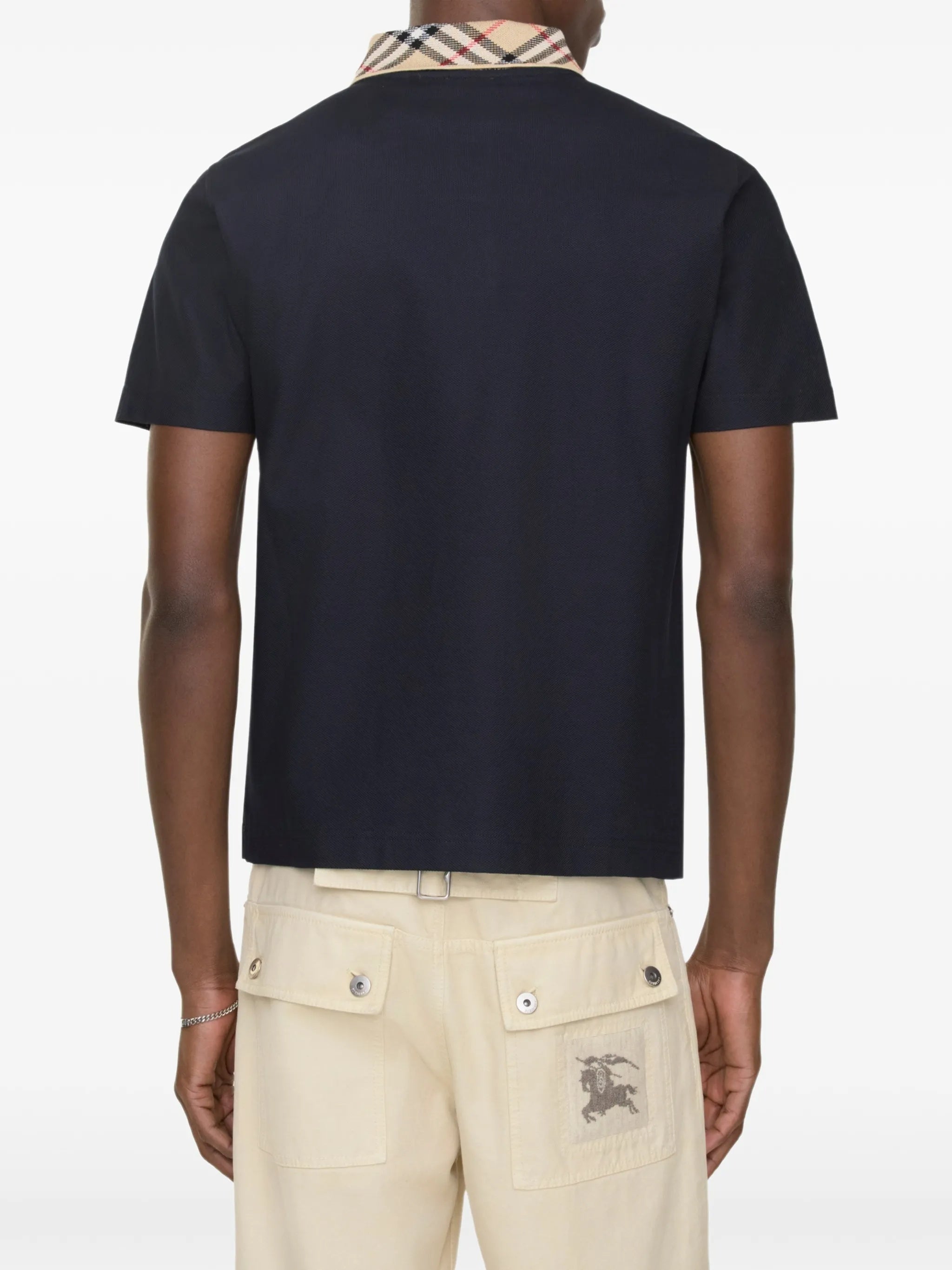 Classic Fit Polo Shirt with Checkered Collar