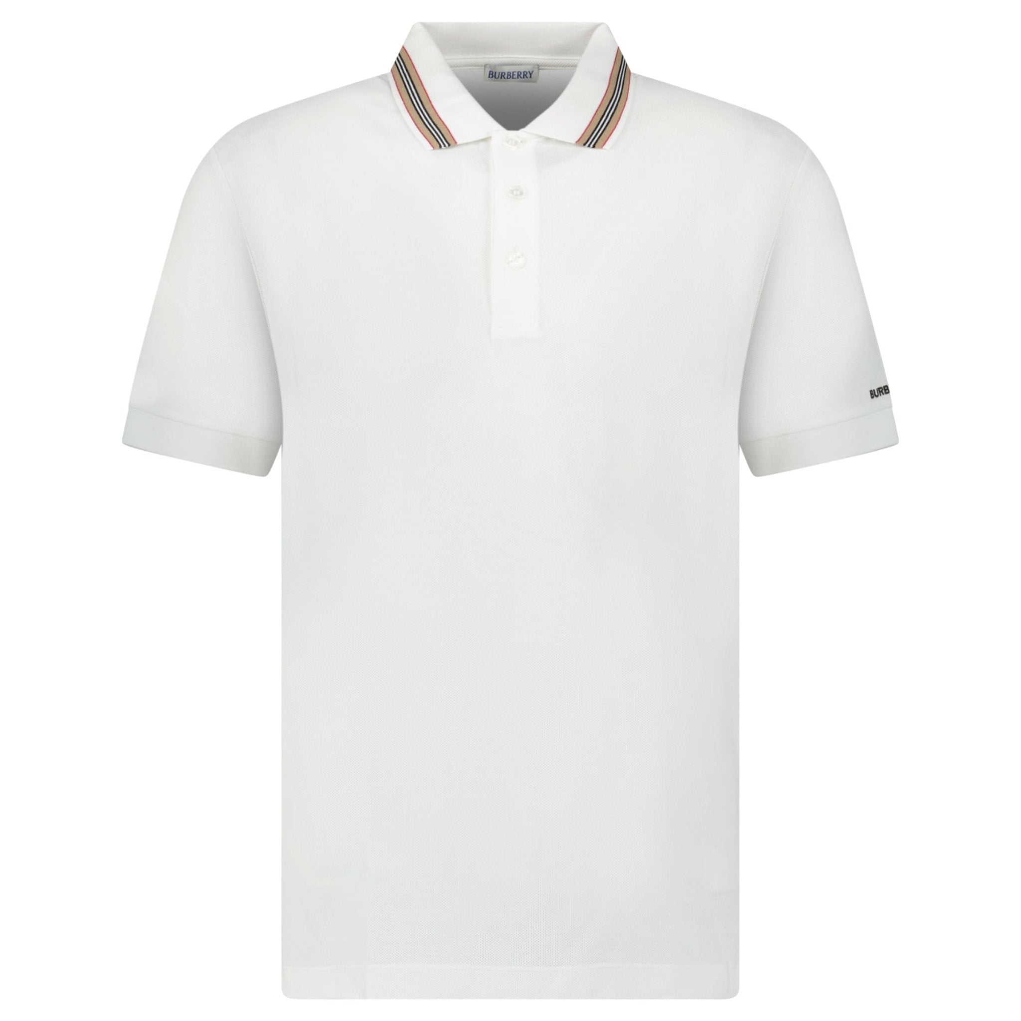 Burberry ‘Hartford’ Striped Check Polo White
