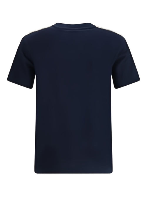 Blue Check Details Cotton T-Shirt