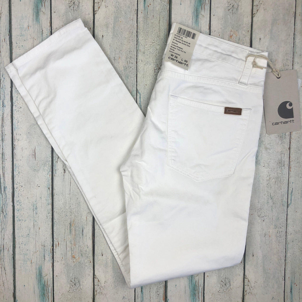 NWT - Carhartt  White Stretch  W'Recess Ankle Pant  - Size 26
